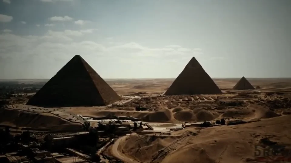 Frame do documentário sobre as Pirâmides do Egito